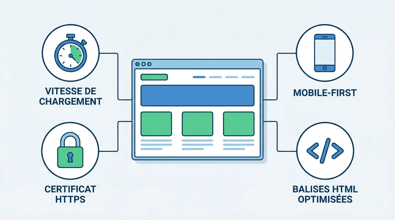 Schéma des optimisations techniques SEO à intégrer lors d'une refonte de site web
